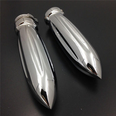 New Chrome Bullet Shape 1" Hand Grips For Harley Fltr Road Glide Custom - Moto Life Products