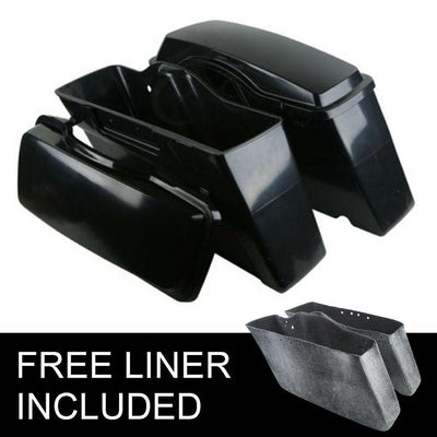 Hard Saddlebag Saddle bags Fit For Harley Touring Road King Glide 1994-2013 12 - Moto Life Products