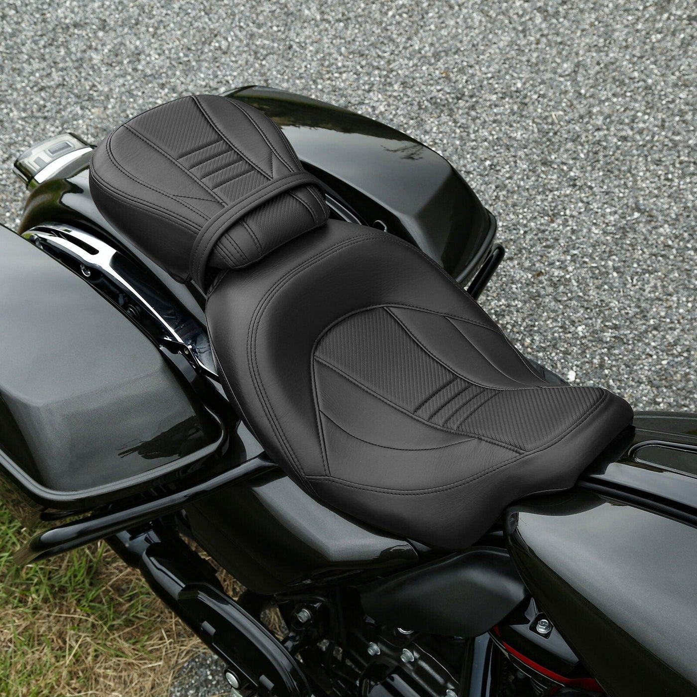 Black Driver Passenger Seat Fit For Harley Touring Street Glide Road King 09-21 - Moto Life Products