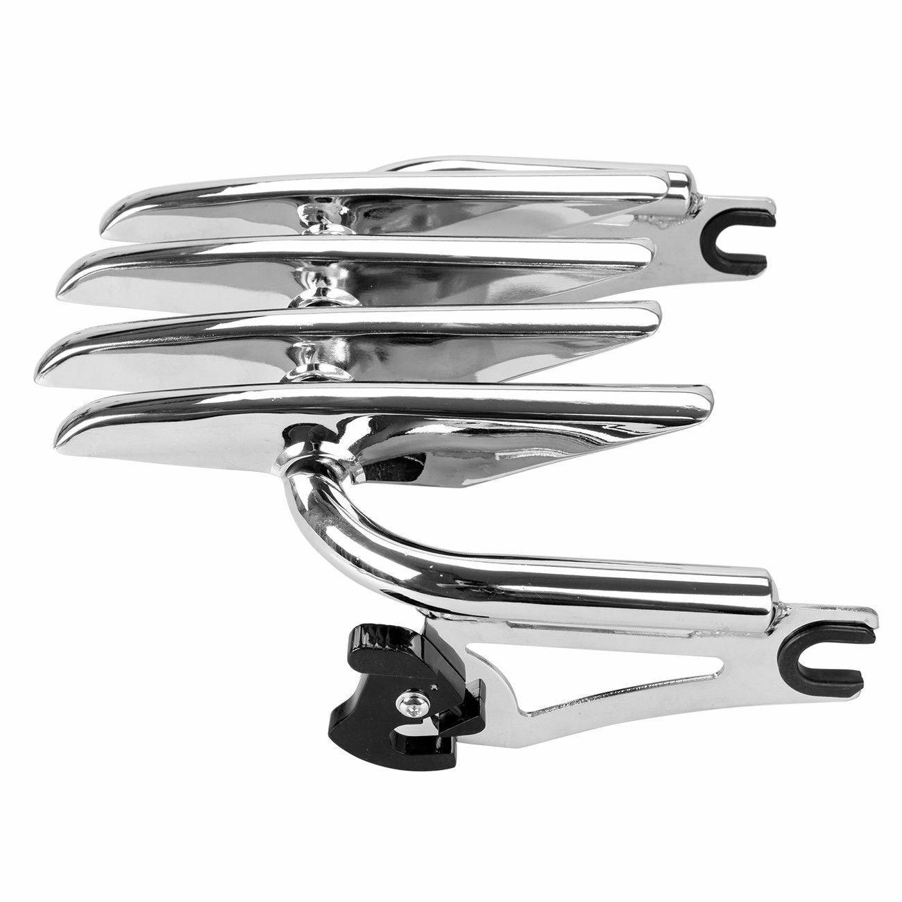 For 09-21 Harley Touring Chrome Detachable Sissy Bar w/ Pad Stealth Luggage Rack - Moto Life Products