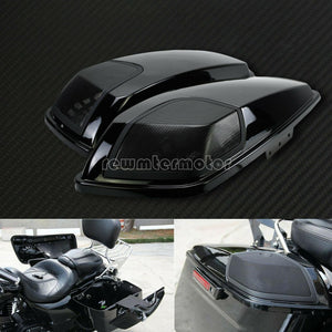 Black Saddlebag Speaker Lids Fit For Touring Street Electra Glide FLHX 2014-2021 - Moto Life Products