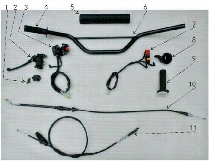 RPS Hawk 250 Clutch Lever and Perch Assembly (#2 in diagram) - Moto Life Products