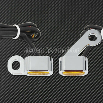 2X Chrome LED Turn Signal Indicator Running Light Fit For Harley Touring Softail - Moto Life Products
