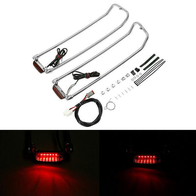 Chrome Saddlebag Lid Top Rails LED Light Fit For Harley Touring Road Glide 94-13 - Moto Life Products