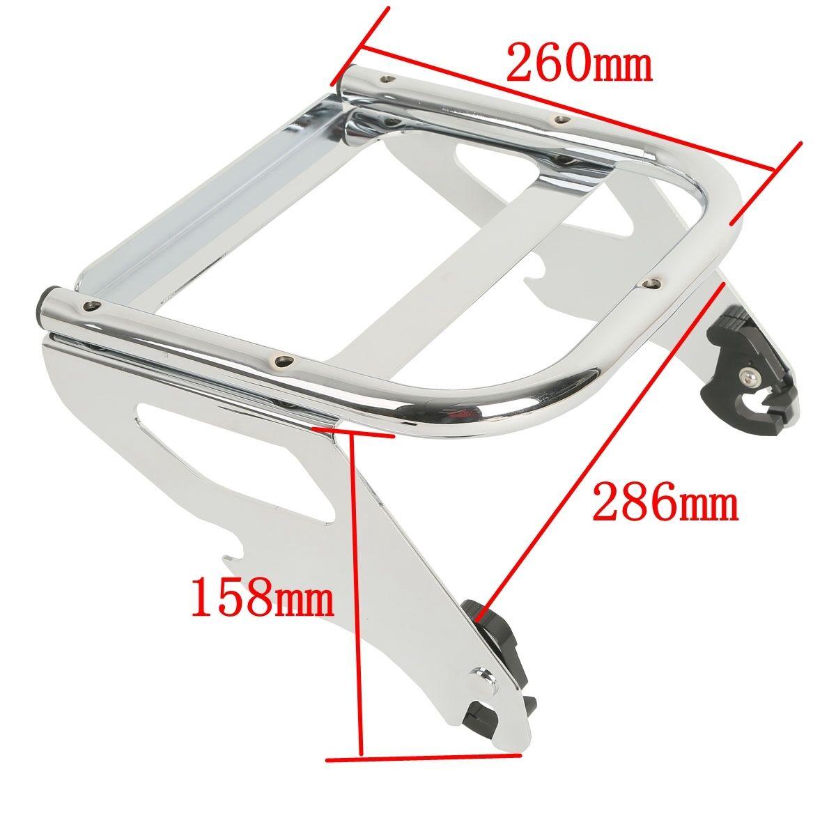 Chrome Solo Luggage Rack Mount Fit for Harley Tour Pak Touring Road Glide 97-08 - Moto Life Products