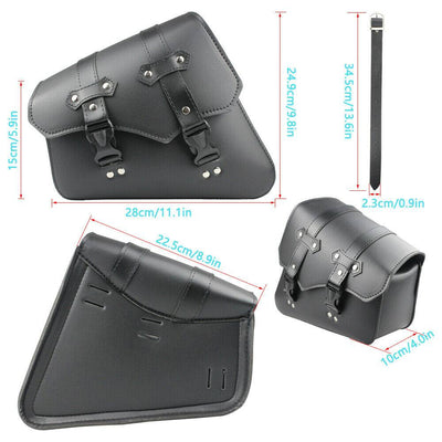Universal Motorcycle Side Saddle Bags PU Leather For Sportster XL883 1200 Motor - Moto Life Products