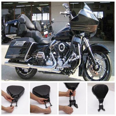Black Adjustable Driver Rider Backrest For 2009-2021 Harley Touring quick attach - Moto Life Products