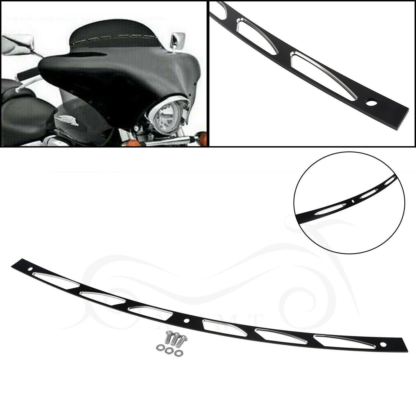 CNC Batwing Fairing Windshield Trim For Harley Electra Glide Classic FLHTC 96-13 - Moto Life Products