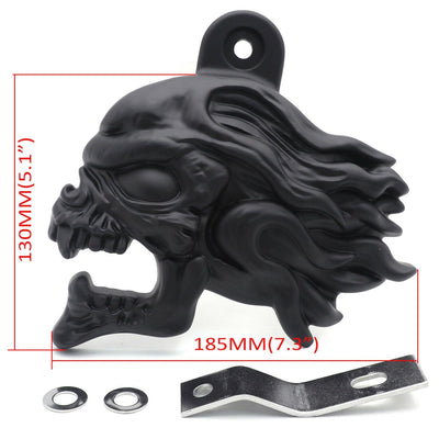 Black Zombie Head Horn Cover For 92-20 Harley w/ Side Mount "Cowbell" all V-Rod - Moto Life Products