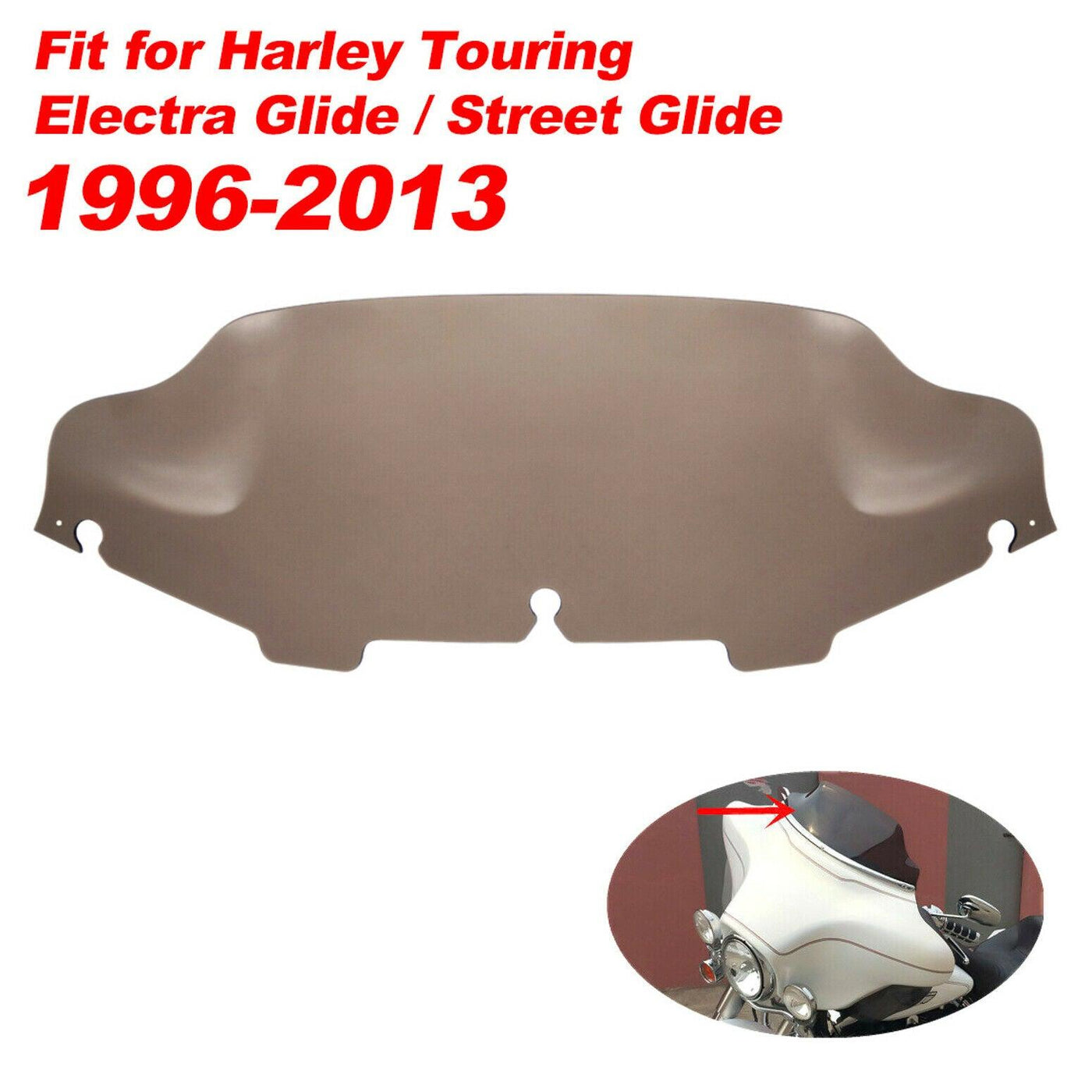 6" Smoke Wave Fairing Windshield Fit for Harley Electra Street Glide FLHT 96-13 - Moto Life Products