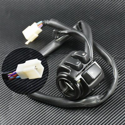 Black 1" Handlebar Control Switches Wiring Harness W/ Hand Grips Fit For Harley - Moto Life Products