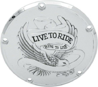 Chrome Drag Specialties Eagle Spirit Derby Cover fr Harley Twin Cam Softail Dyna - Moto Life Products