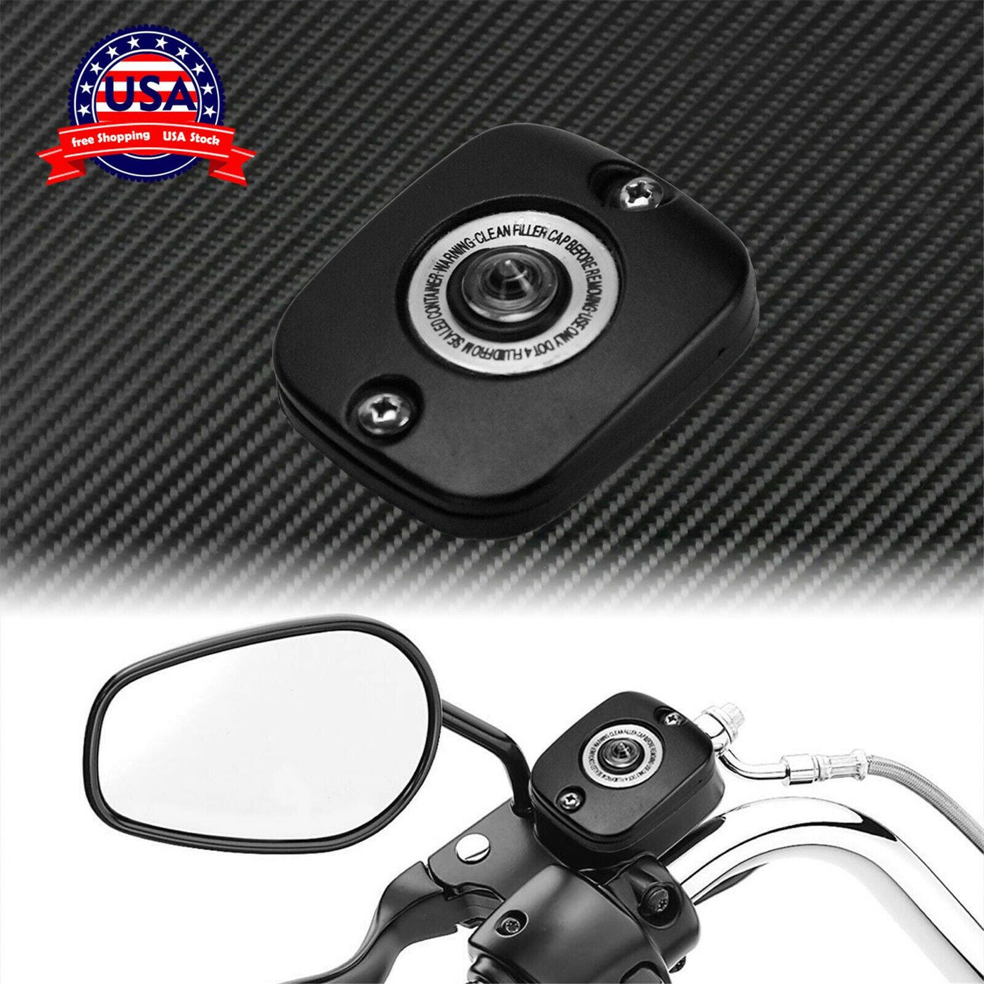 Black Front Brake Master Cylinder Cover Fit For Harley Touring 05-07 Dyna 06-17 - Moto Life Products