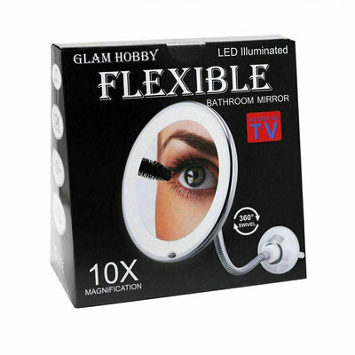 10X Gooseneck Magnifying Makeup Mirror Magnification Bathroom Mirror + LED Light - Moto Life Products