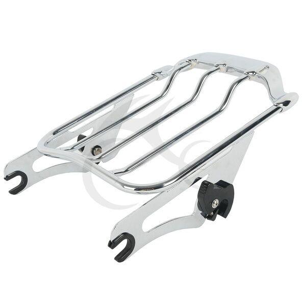 Black/Chrome Detachable Luggage Rack Fit For Harley Road Glide 09-21 19 Air Wing - Moto Life Products