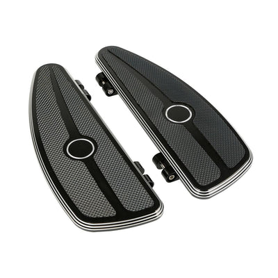 Black Half-Shield Burst Rider Footboard Fit For Harley Touring 86-20 FLD 12-16 - Moto Life Products