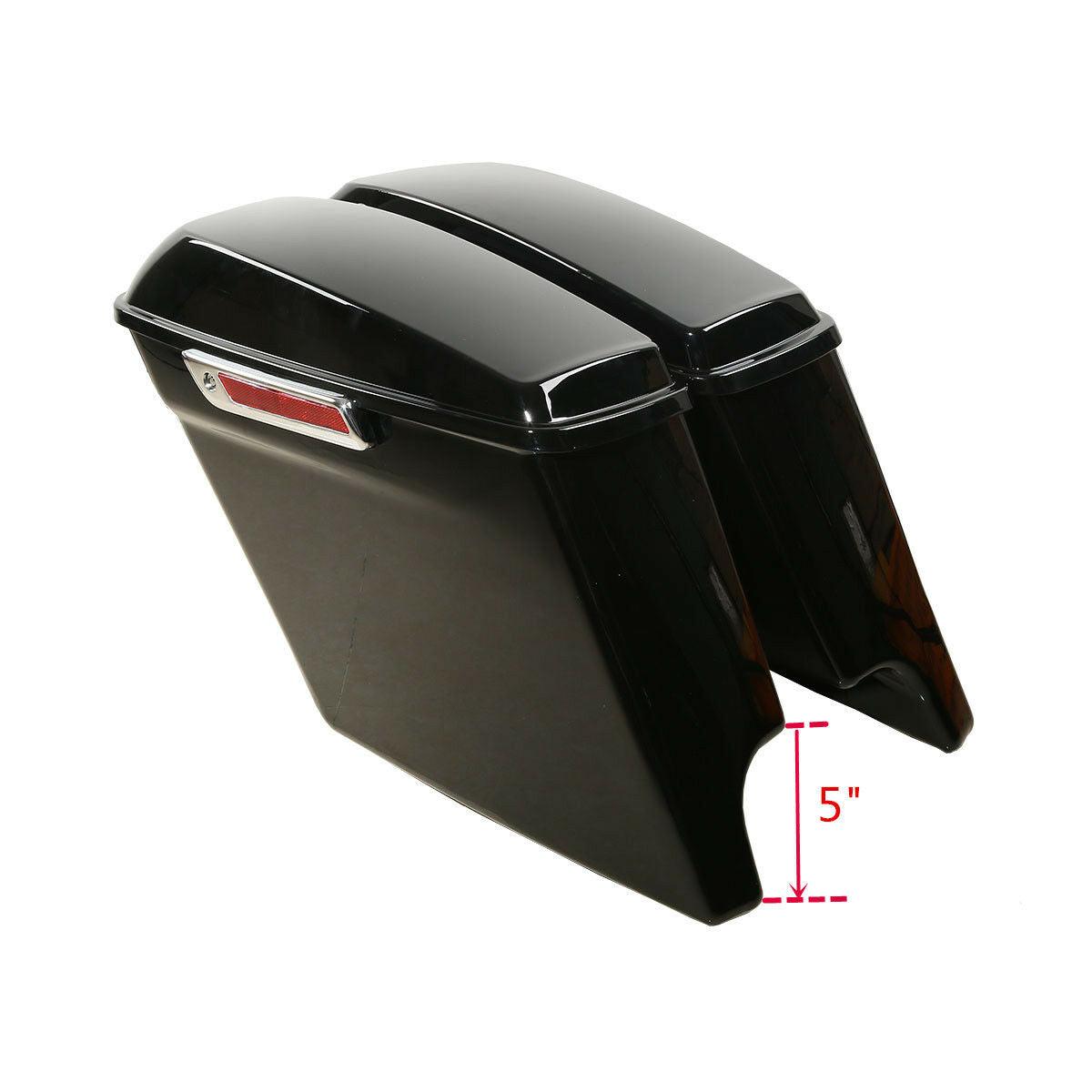 5" Stretched Extended Saddlebags Saddle Bags For Harley Touring Road Glide 14-22 - Moto Life Products