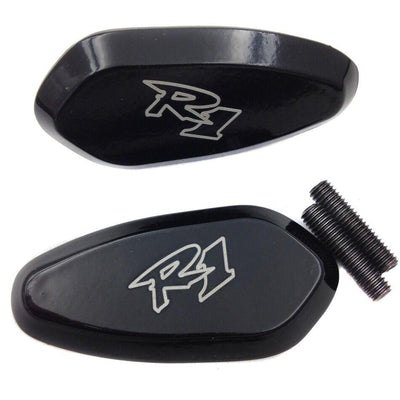 Black mirror Block Off Base Plates For 2000-2008 Yamaha R1 Yzf-R1 Yzfr1 - Moto Life Products