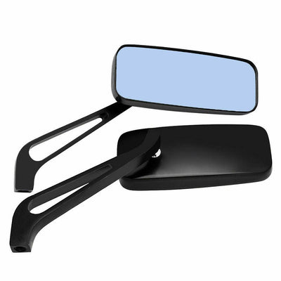 For Honda Ruckus Motorcycle Rectangle Rear View Side Mirrors Black 8mm 10mm - Moto Life Products