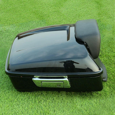 Painted Black Chopped Pack Trunk Backrest Pad For Harley Tour Pak Touring 14-22 - Moto Life Products