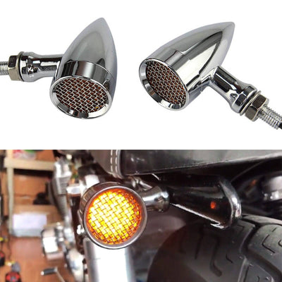 4X Chrome Motorcycle Bullet LED Turn Signal Light Blinker For Harley Davidson So - Moto Life Products