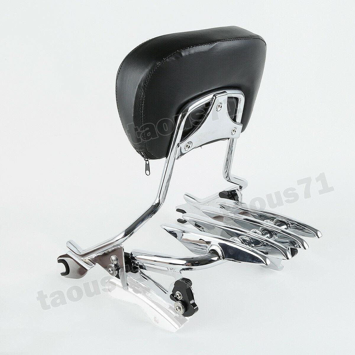 Detachable Backrest Sissy Bar w/ Stealth Luggage Rack For Harley Touring 09-21 - Moto Life Products