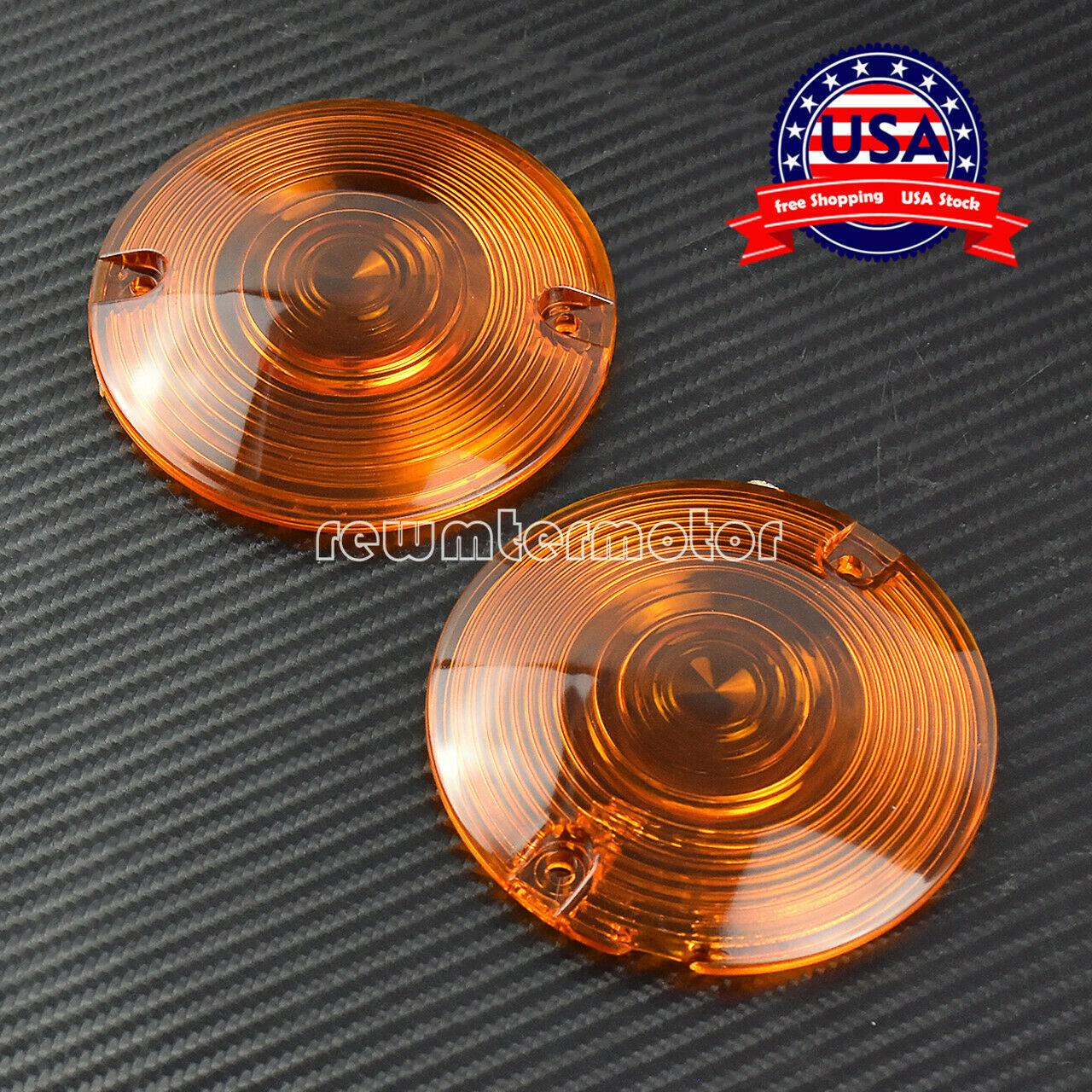 1 Pair Turn Signal Lens Amber Cover Fit For Harley Touring FLHT FLTR FLT Softail - Moto Life Products