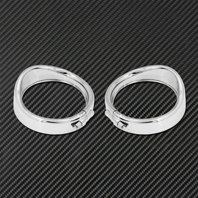 Chrome Visor Style Turn Signal Trim Ring Fit for Harley Electra Glide Road King - Moto Life Products