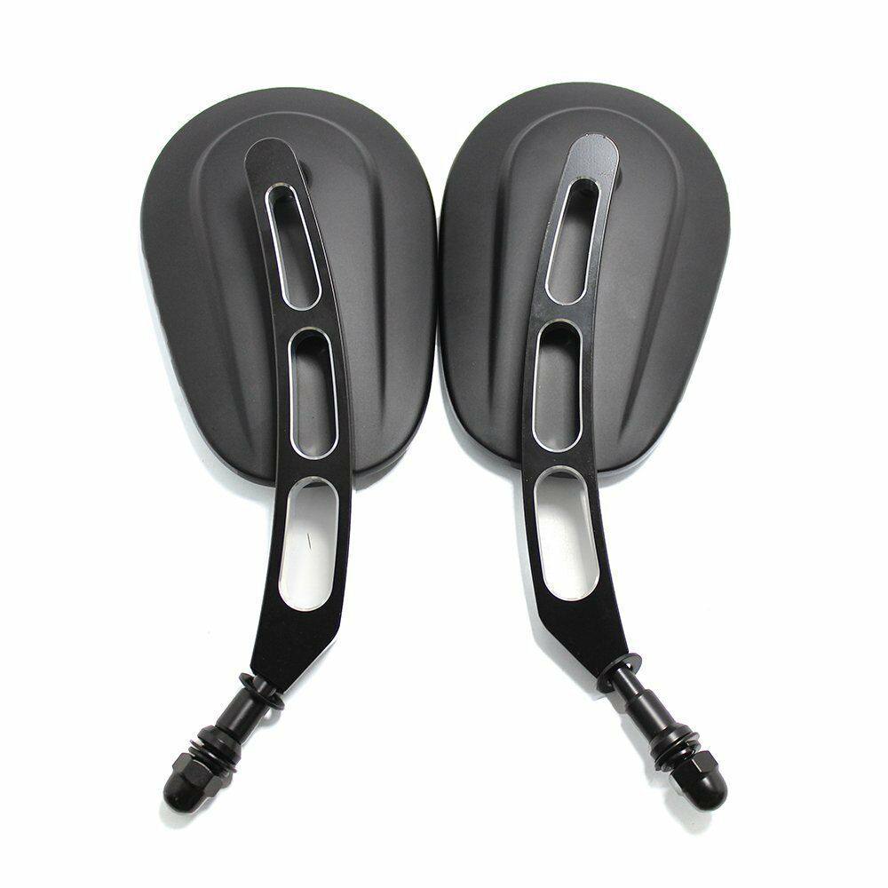 US Motorcycle Rear View Mirrors Edge Cut Black For Harley Davidson Super Glide - Moto Life Products