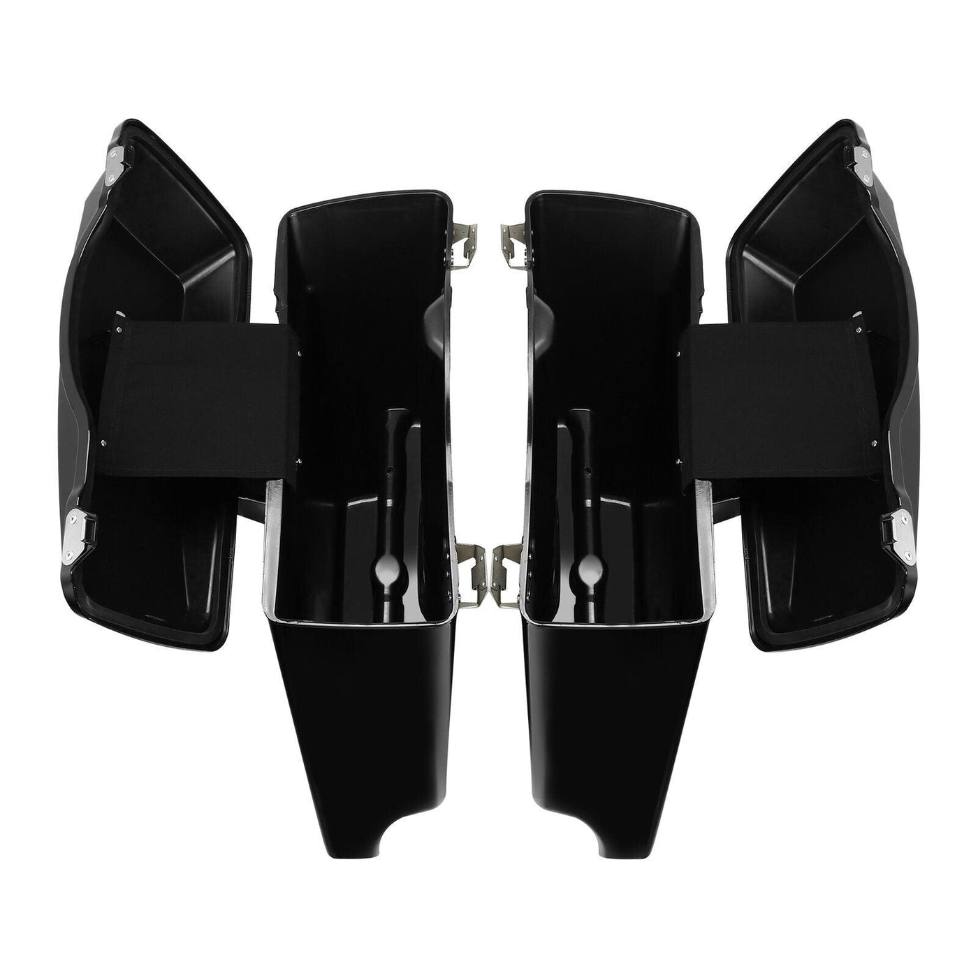 5" Stretched Extended Hard Saddlebags Fit For Harley Touring 1993-13 Vivid Black - Moto Life Products
