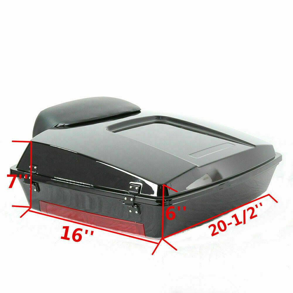 Gloss Black Razor Tour Pack Pak Trunk Chopped Backrest For Harley Touring 97-13 - Moto Life Products