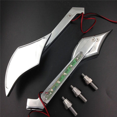 Chrome LED Turn Signal Mirrors Fit For all Harley-Davidson Model Softail Fat Boy - Moto Life Products