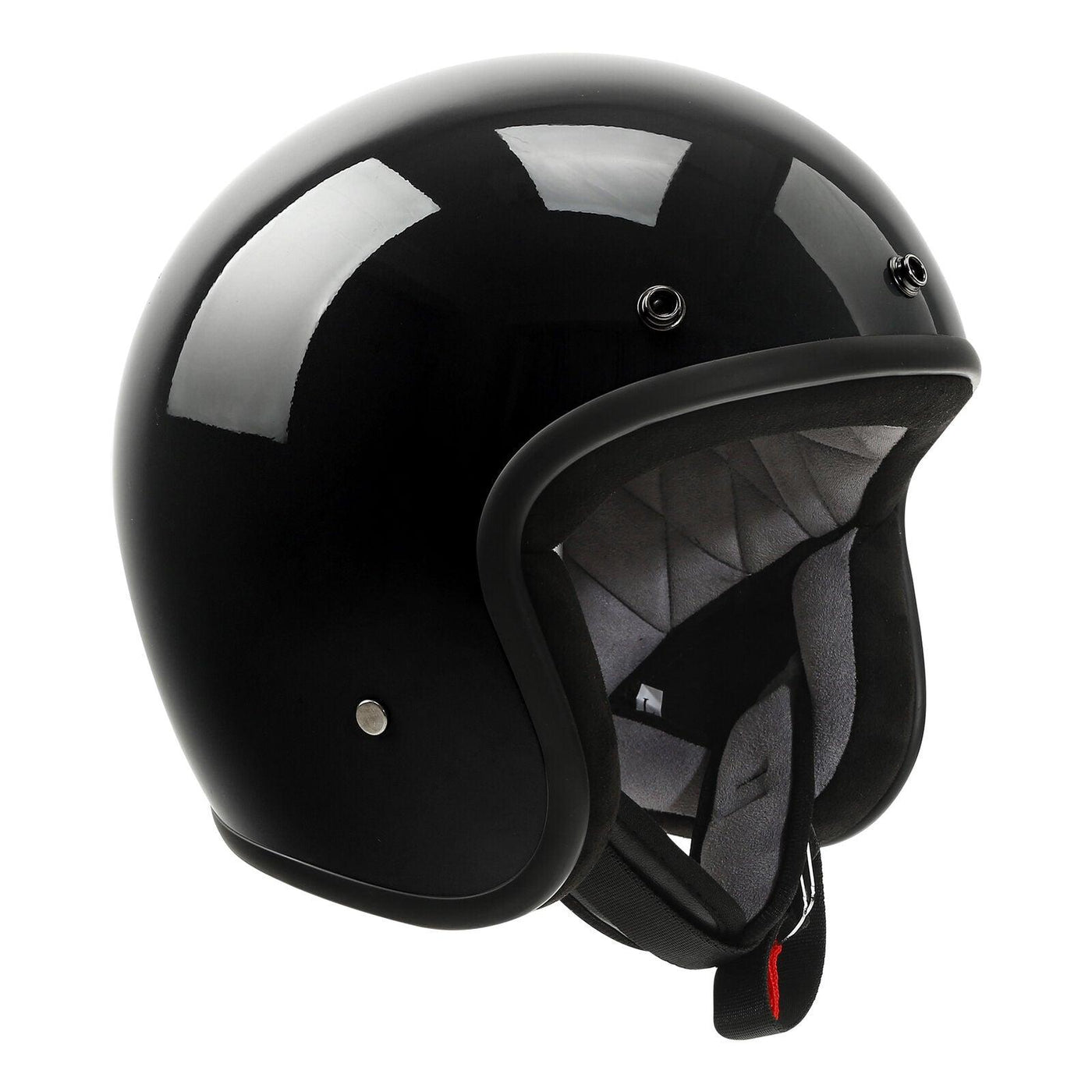 DOT 3/4 Open Face Helmet Adult Retro Vintage Black Motocross Scooter Bike M-XXL - Moto Life Products