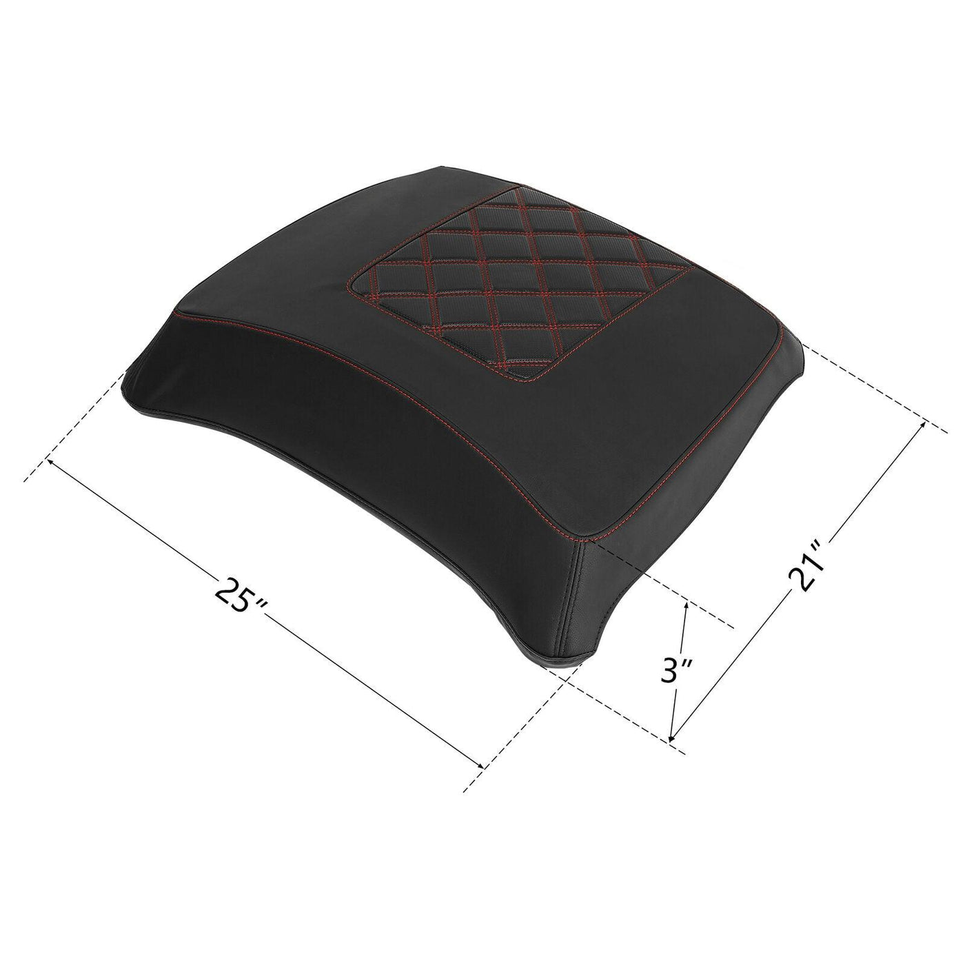Black Trunk Lid Cover Fit For Harley Touring Road Glide King 14-21 Red Stitching - Moto Life Products
