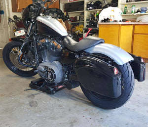 Black Hard Saddle Bags Trunk Luggage w/ Lights Mount Bracket Motorcycle Cruiser - Moto Life Products