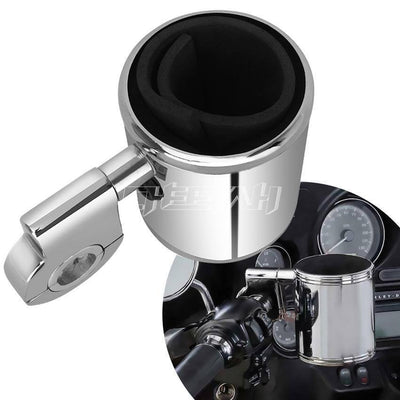 Chrome Motorcycle Cup Holder Handlebar Drink Holder Fit For Harley Universal - Moto Life Products