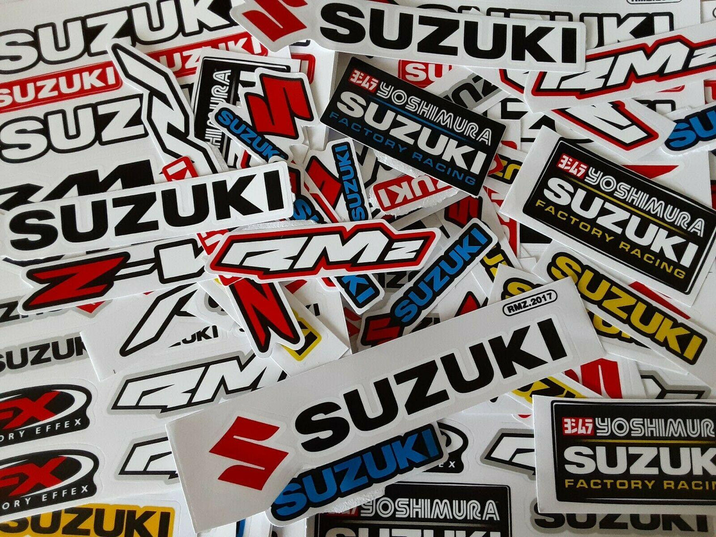 Lot Set of 10 Suzuki Style Stickers Racing Motorcycle Motocross RMZ Dirtbike - Moto Life Products