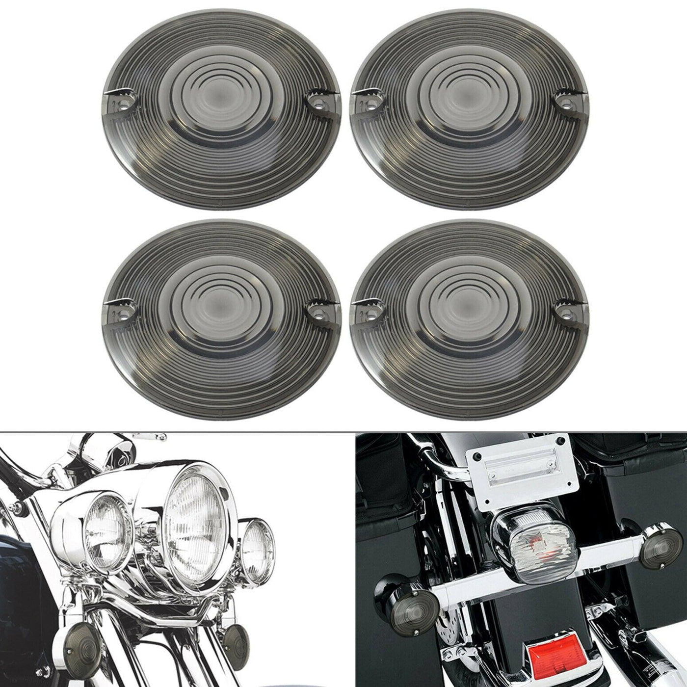 3 1/4" Smoke Turn Signal Light Lens Cover Fit for Harley Electra Road Glide King - Moto Life Products