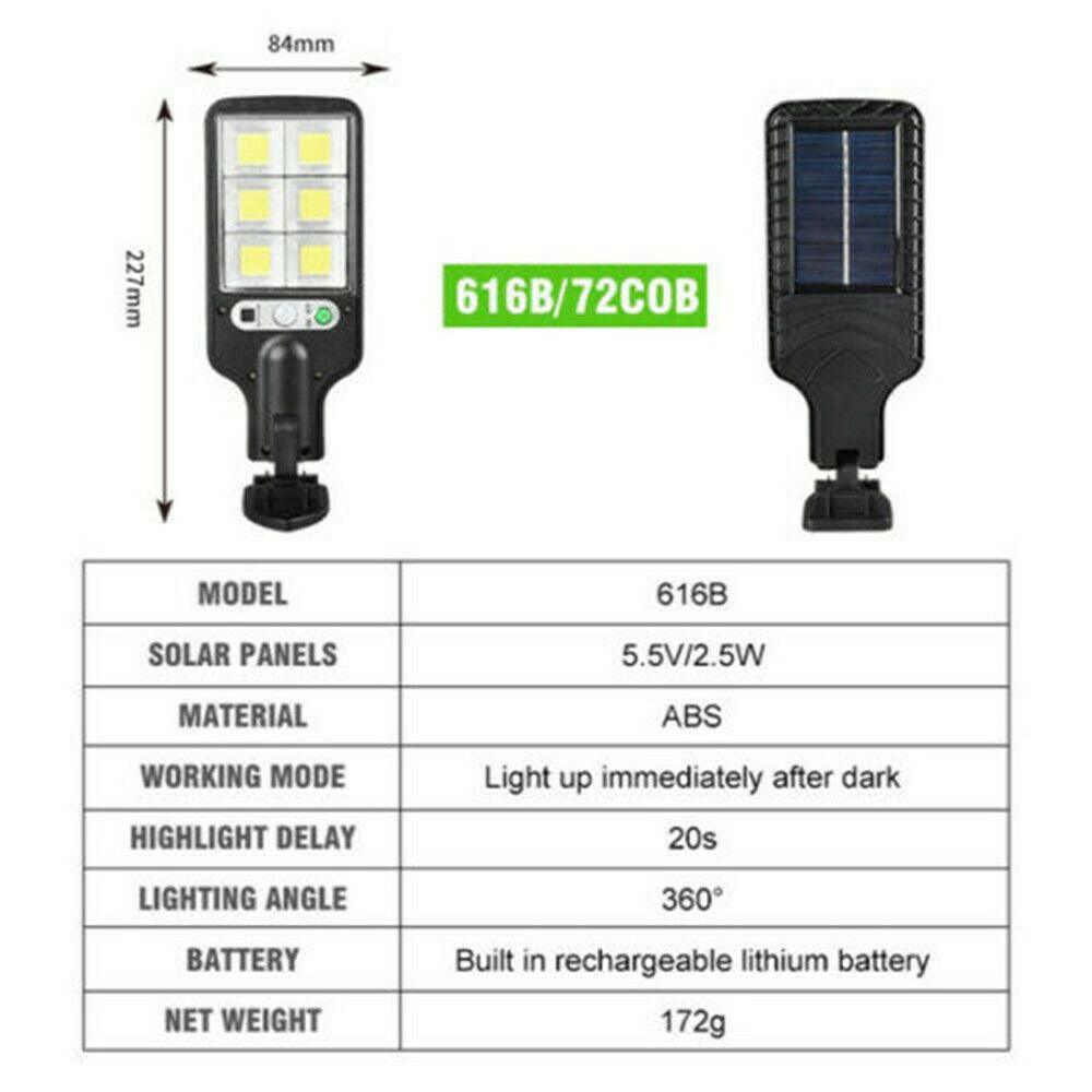 600W LED Solar Wall Light Motion Sensor Outdoor Garden Security Street Yard Lamp - Moto Life Products