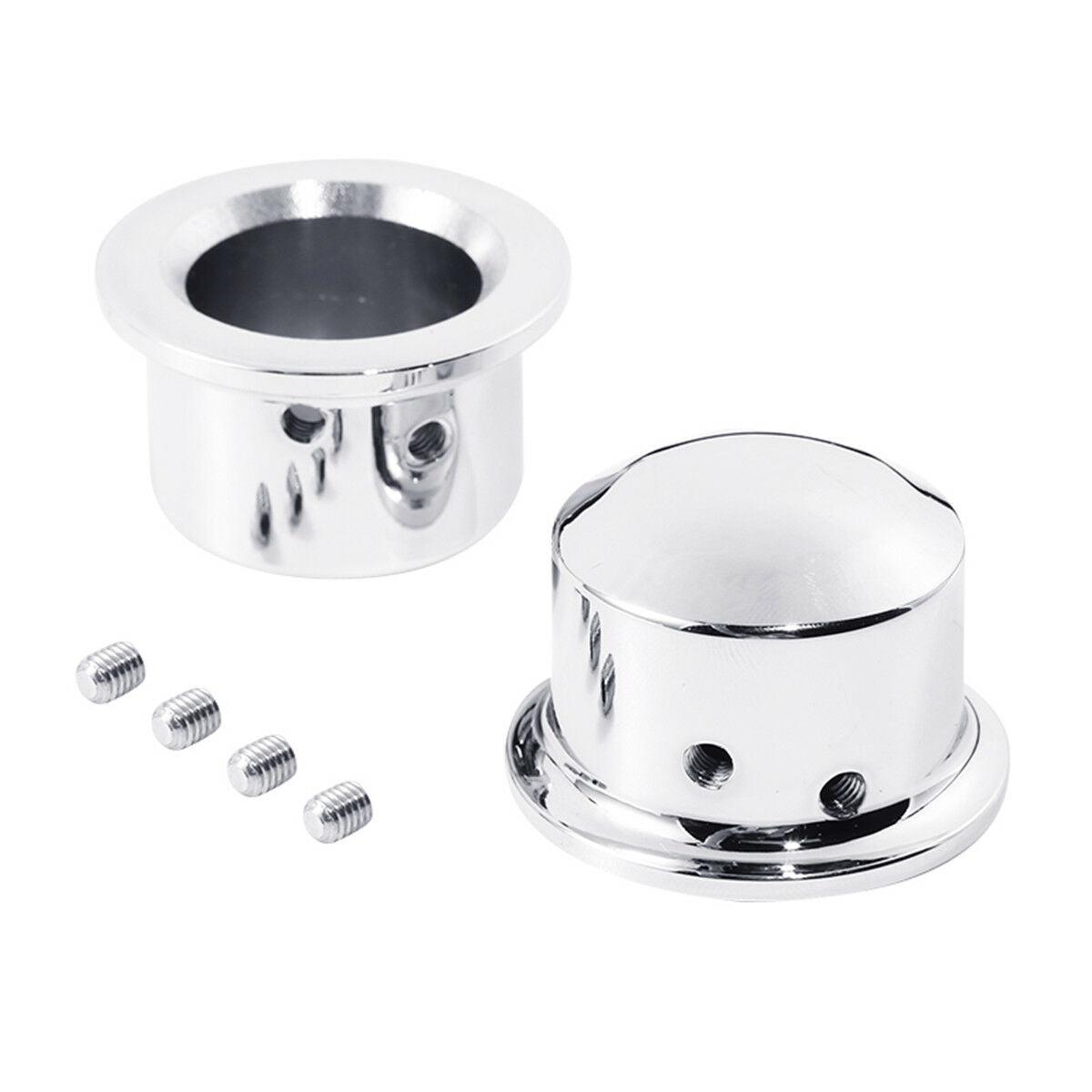 CNC Chrome Front Axle Nut Covers Bolt Set Fit For Harley Dyna Street Bob 08-17 - Moto Life Products