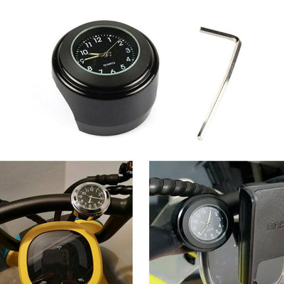 Waterproof 7/8" 1" Universal Motorcycle Motorbike Bike Handlebar Bar Mount Clock - Moto Life Products