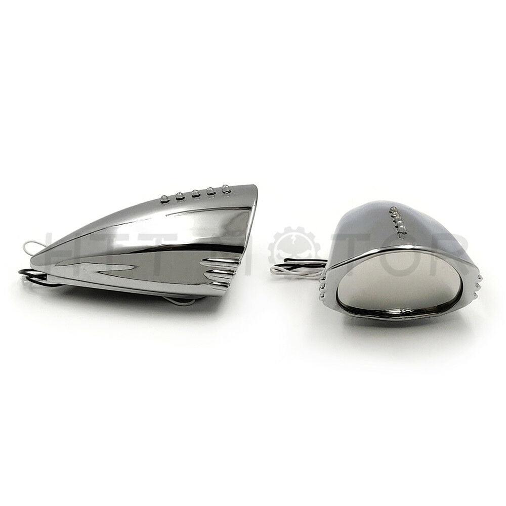 Chrome Pig Spotter 2 Mirrors - Spotters Mirror Set (Built in LED Turn Signals) - Moto Life Products