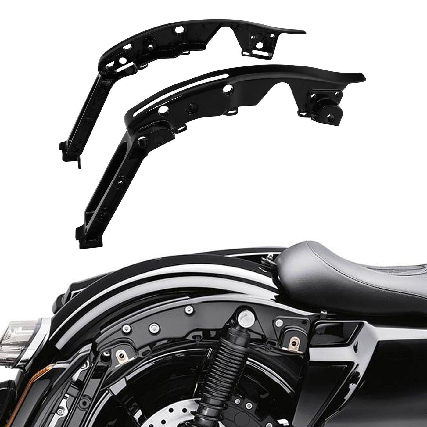 Gloss Black Fender Support Kit Fit For Harley Touring CVO Street Glide 2014-2022 - Moto Life Products