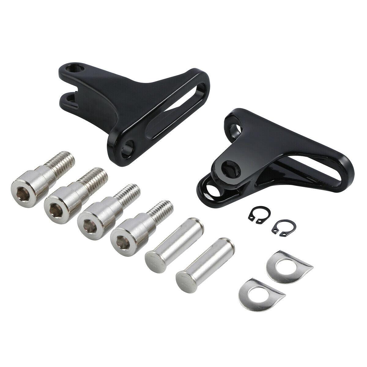 Black Rear Passenger Foot Pegs Fit For Harley Touring Road King Glide 1993-2021 - Moto Life Products