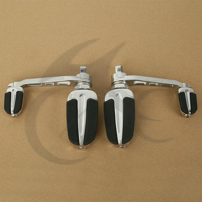 Chrome Slipstream Foot Pegs With Heel Rest Fit For Harley FXWG FXLG FXR Softail - Moto Life Products