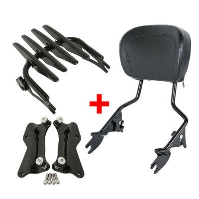 Sissy Bar Backrest Luggage Rack Docking Kit Fit For Harley Road King Glide 14-22 - Moto Life Products