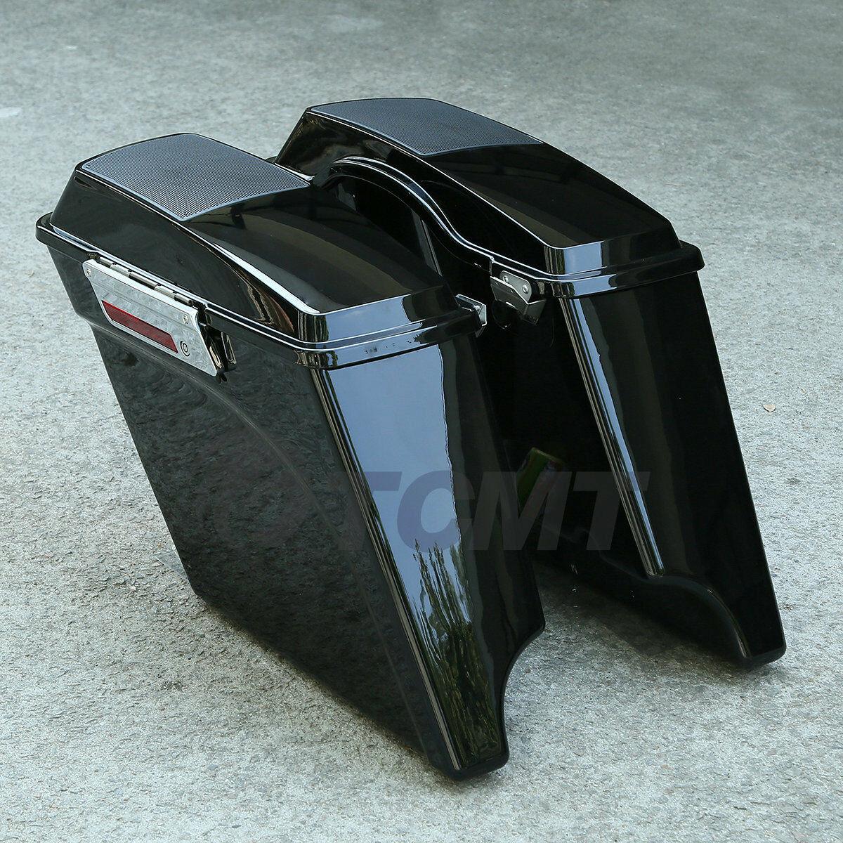 5" Stretched Extended Saddlebags 6x9" Speaker Lid For Harley Touring Glide 93-13 - Moto Life Products