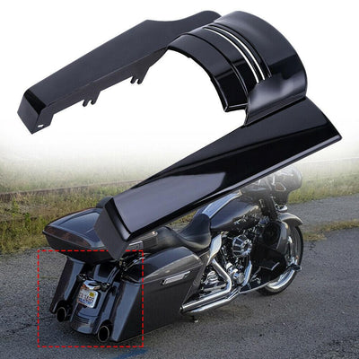 Painted Vivid Black 2-1 Stretched Rear Fender Extension For Harley Touring 2009+ - Moto Life Products