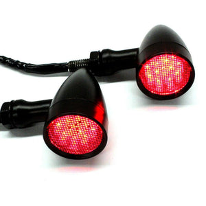 For Bobber Cafe Motorcycle LED Black Bullet Brake Running Turn Signal Tail Light - Moto Life Products