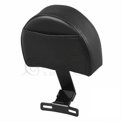 Black Adjustable Easy ON/OFF Driver Rider Backrest For Harley Softail 2007-Up - Moto Life Products
